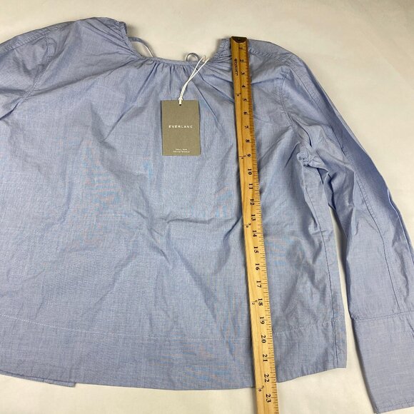 NWT Everlane Poplin Breeze Shirt Women's XS Light Blue 100% Cotton - Picture 10 of 16